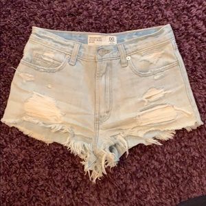 Very light denim ripped shorts